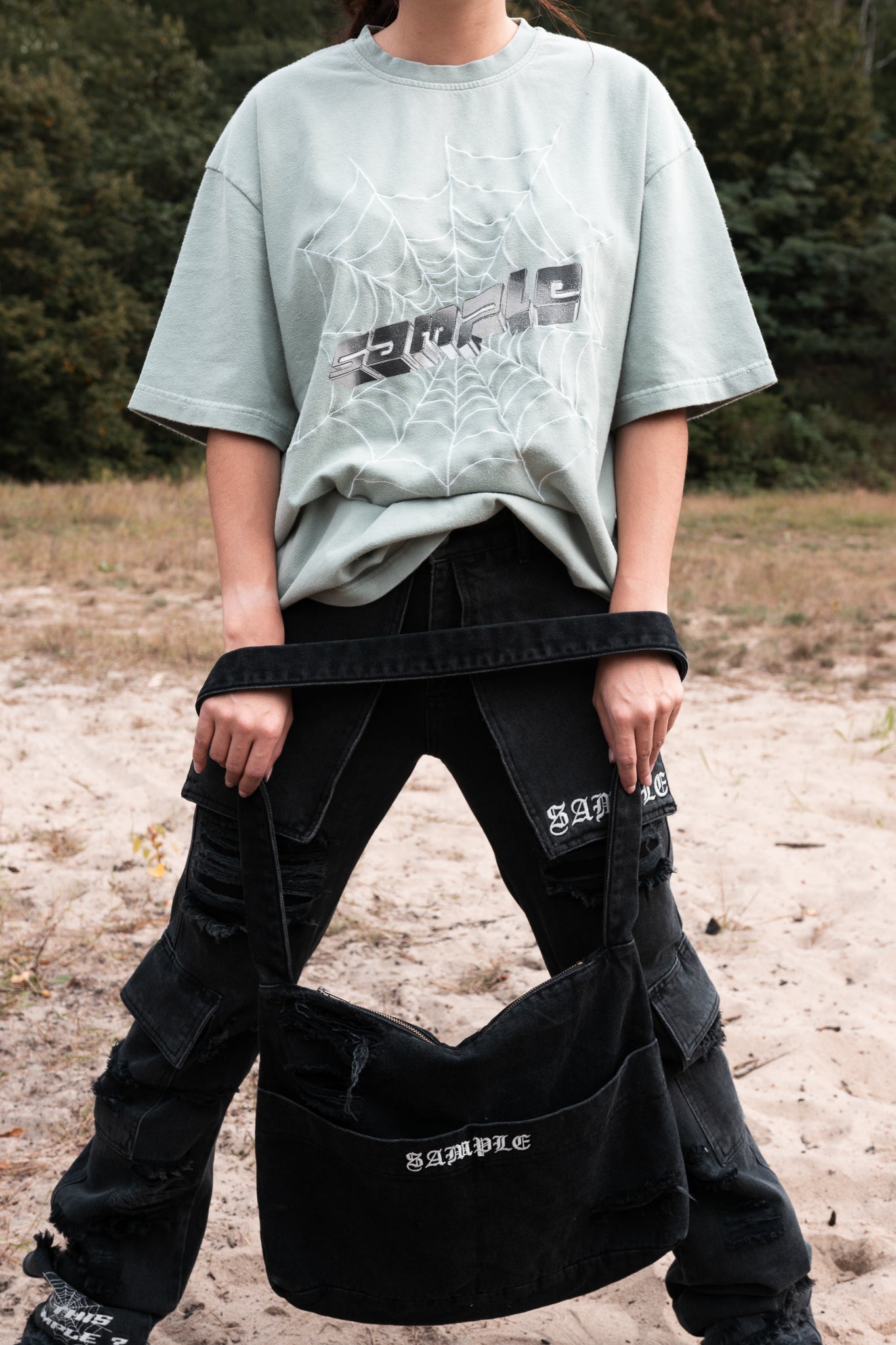 Ripped Denim Bag