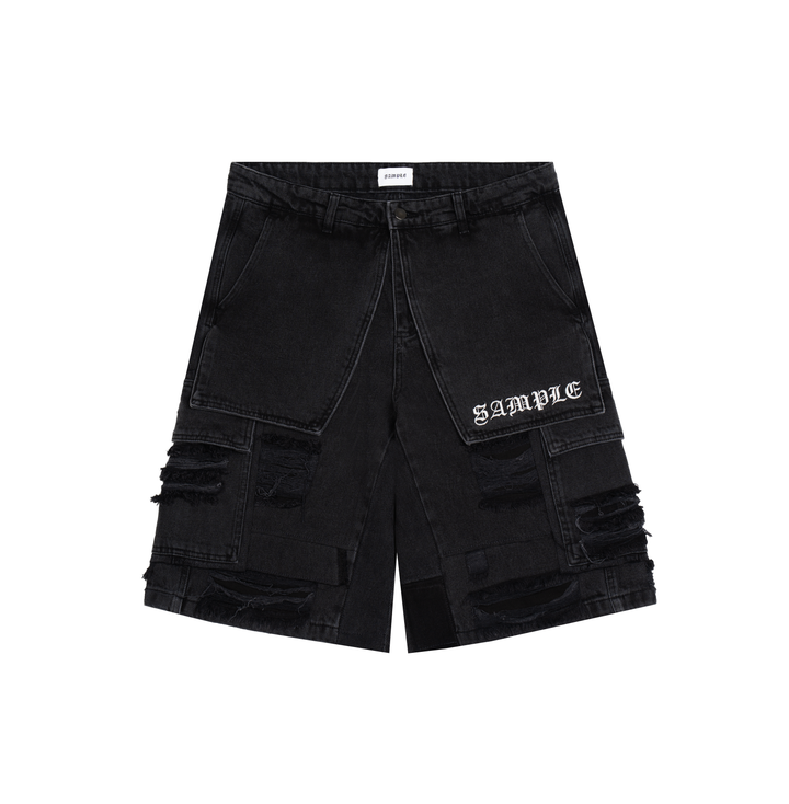 DISTRESSED DENIM SHORTS