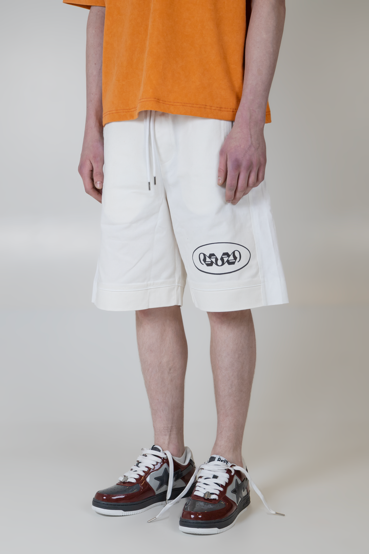 Cream Logo Shorts